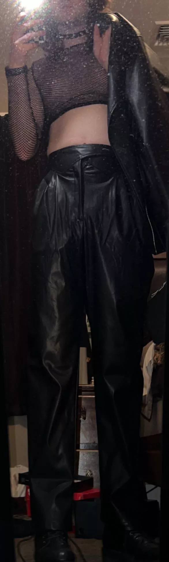 Leather and fishnets are my fav❤️ posted by JJEvergreen