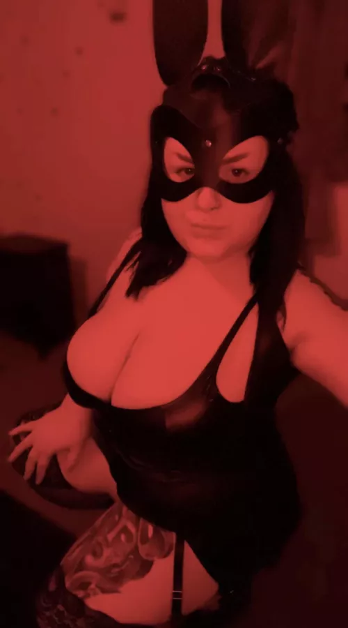 Leather tatted busty bunny by MissJadeyD