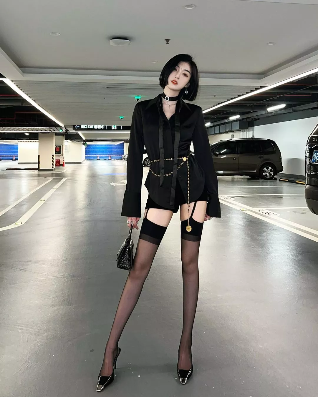 Leggy asian in black stockings posted by Majestic_Painter8660