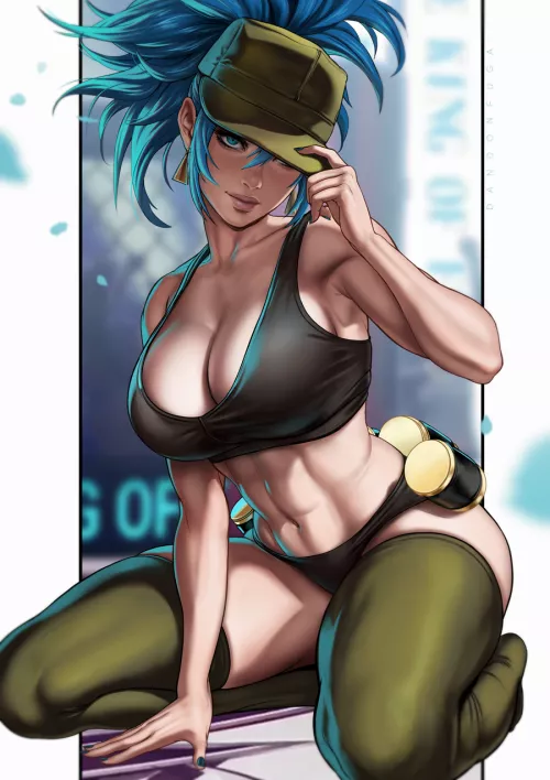 Leona Heidern Tips Her Hat (Dandon Fuga) [King Of Fighters] by sequence_string