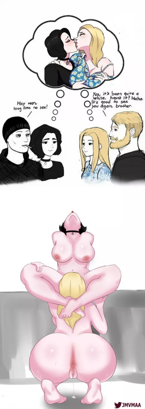 Lesbian meme [rule 34] by badadada2