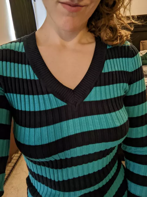 Less obvious with this sweater? by showythrowaway