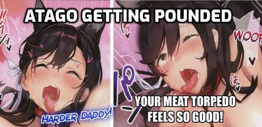 LF Color Source: 1 Giirl, Azur Lane, Atago, Ahegao, Fox Girl, Brown Hair, Gold Eyes, Beauty Mark Under Right Eye, 