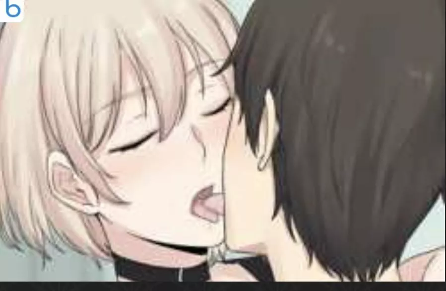 LF Color Source 1girl, 1boy, kissing, blonde, short hair, collar, tongue, eyes closed. posted by SuperFuzzyD1ce