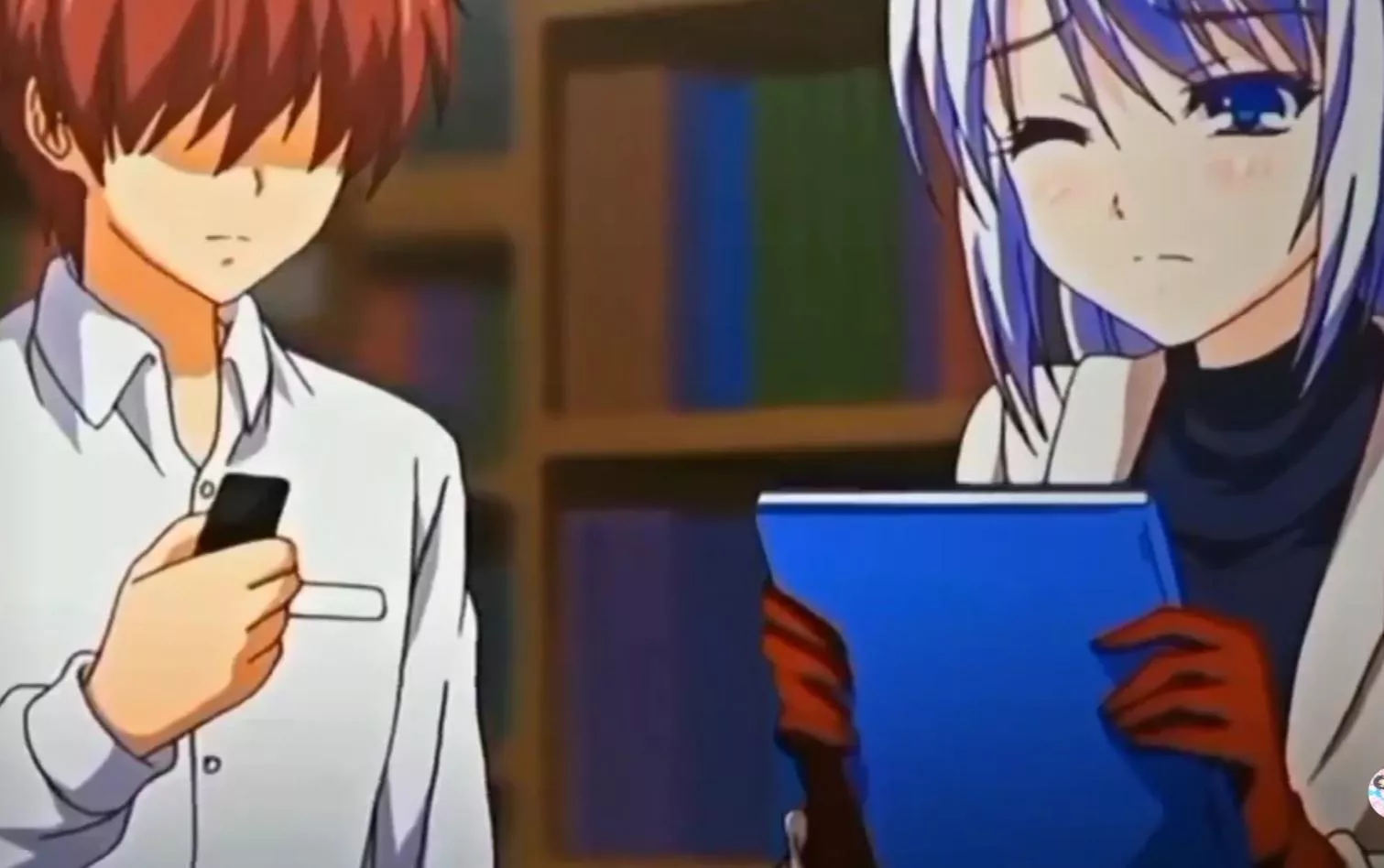 LF Color Source: 1girl, 1boy, white hair, blue eyes, red gloves, remote vibrator posted by Shatter4468