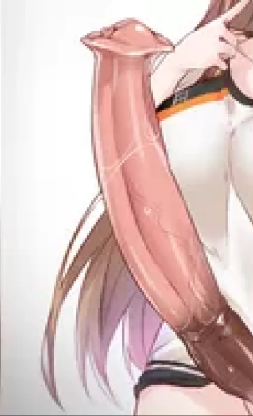 LF Color Source: 1girl, brown hair, gradient hair, white clothes, horsecock, big breasts by frond-O-favia