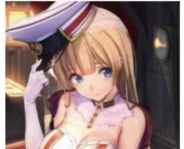 Lf color source: 1girl, cleavage, blond, captain hat, blue eyes, game? by jerizajuan1-