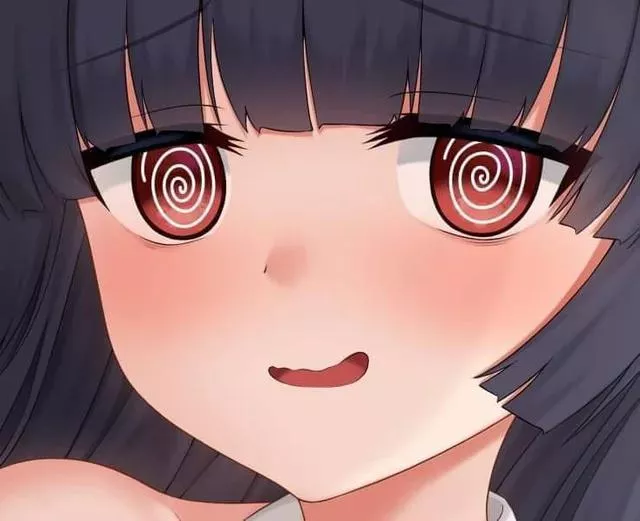 LF Color Source: 1girl, face focused, red eyes, long hair, black hair, eyebrows visible through hair, blush, looking at viewer, bangs posted by kei-kazuki