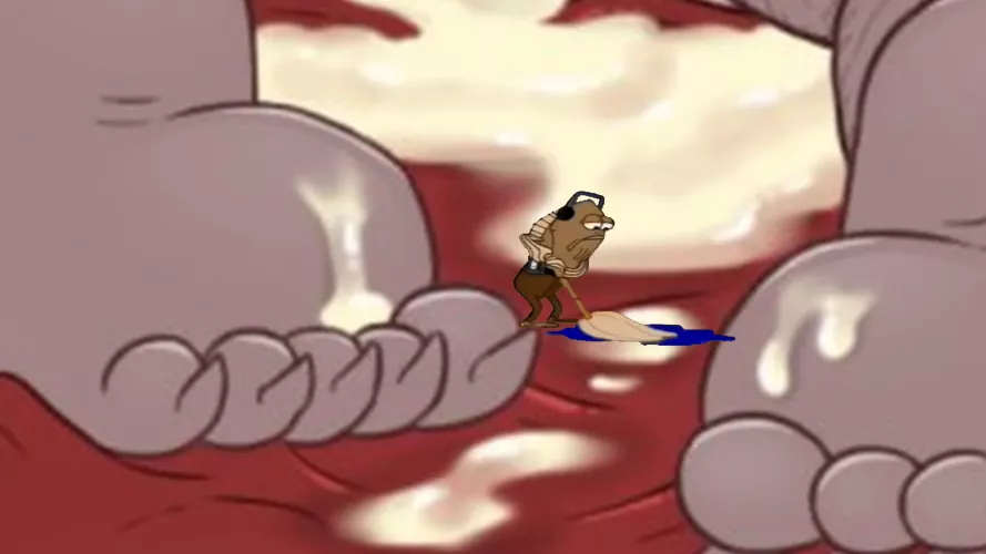 LF color Source: 1girl, white skin, 5 toes, from behind, cum, red bed by Trashspeak