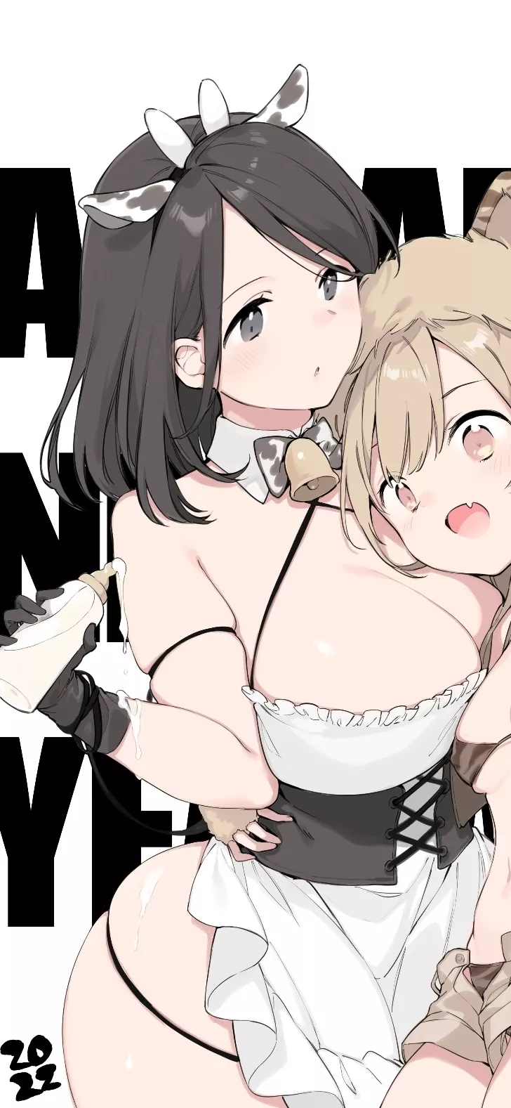 LF Color Source: 2girls, milk, cow_ears, big breasts posted by imnicexDDD