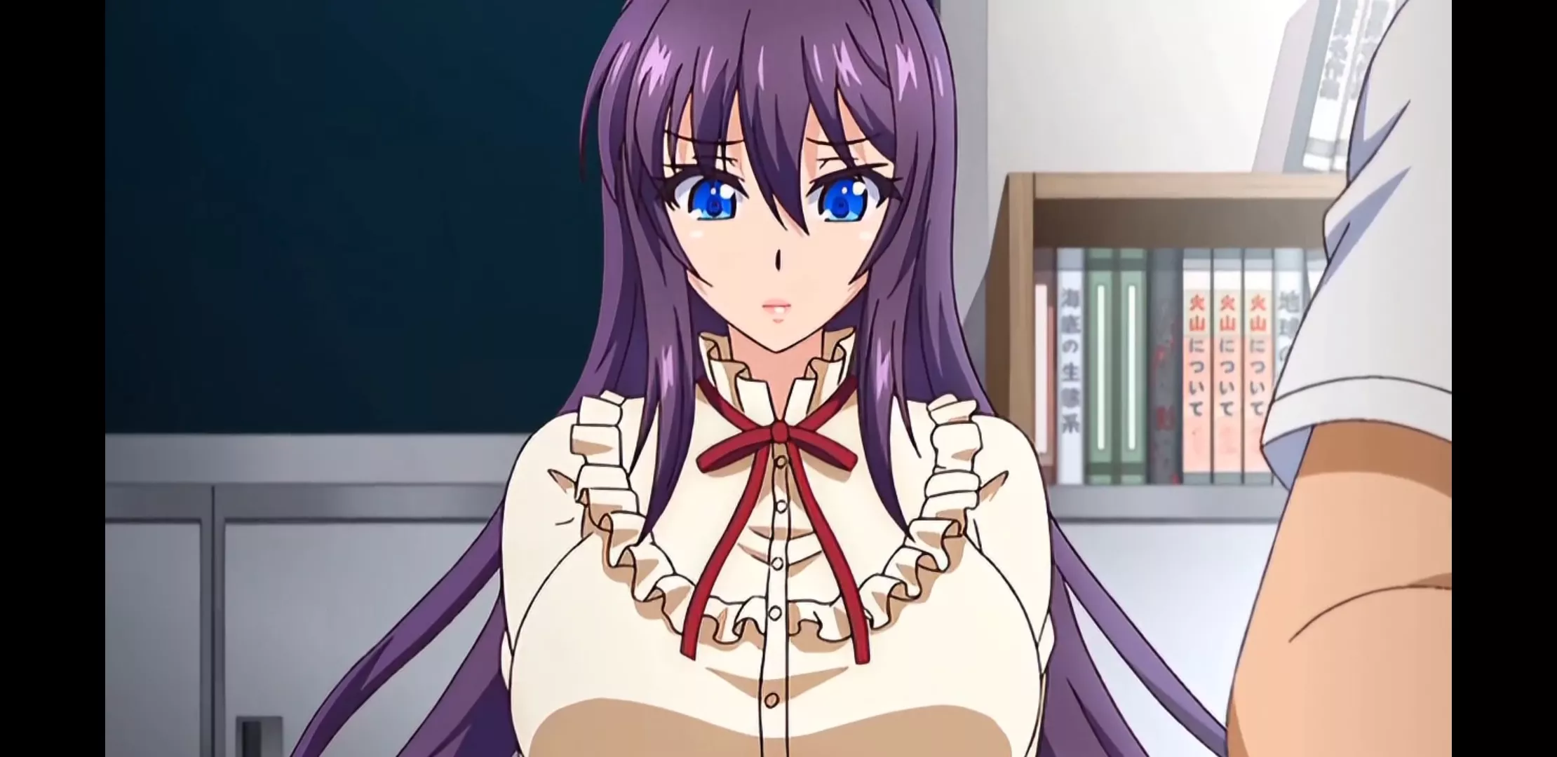 LF color source: Big boobs, blue eyes, purple hair, schoolgirl, school setting, student posted by DeVliegendeBrabander