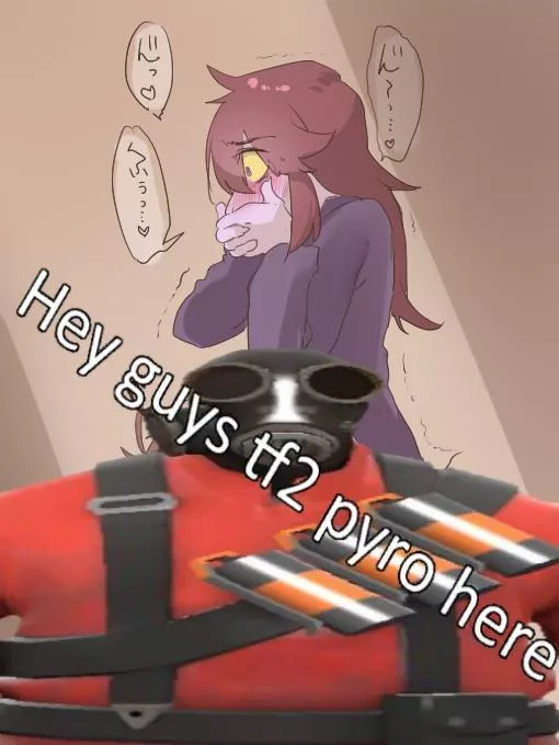 LF Color Source, dark hair, blush, hand over mouth, sweater, Hey guys tf2 pyro here posted by abba1231