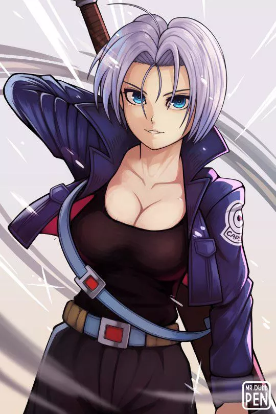 LF Color Source short Purple hair, blue eyes, purple jacket, balck shirt, belt, posted by G0njii