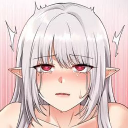 LF Color Source: white hair, long hair, pointed ears, unusual pupils, red eyes, blushing, white skin, naked, twitching, crying, tears by DudeWithSmallGun