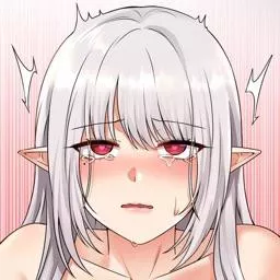 LF Color Source: white hair, long hair, pointed ears, unusual pupils, red eyes, blushing, white skin, naked, twitching, crying, tears posted by DudeWithSmallGun