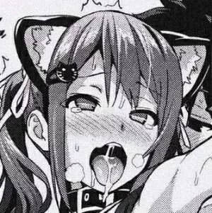 LF Mono Source: 1boy, 1girl, ahegao, animal ears, armpit, bangs, belt collar, blush, breath, cat ears, cat hairclip/hair clip, close up, ear fluff, face, hair ribbon, kemonomimi, one arm up, open mouth, saliva trail, shiver, sidelocks, sweat, tears, tong posted by HentaiSource_Archive