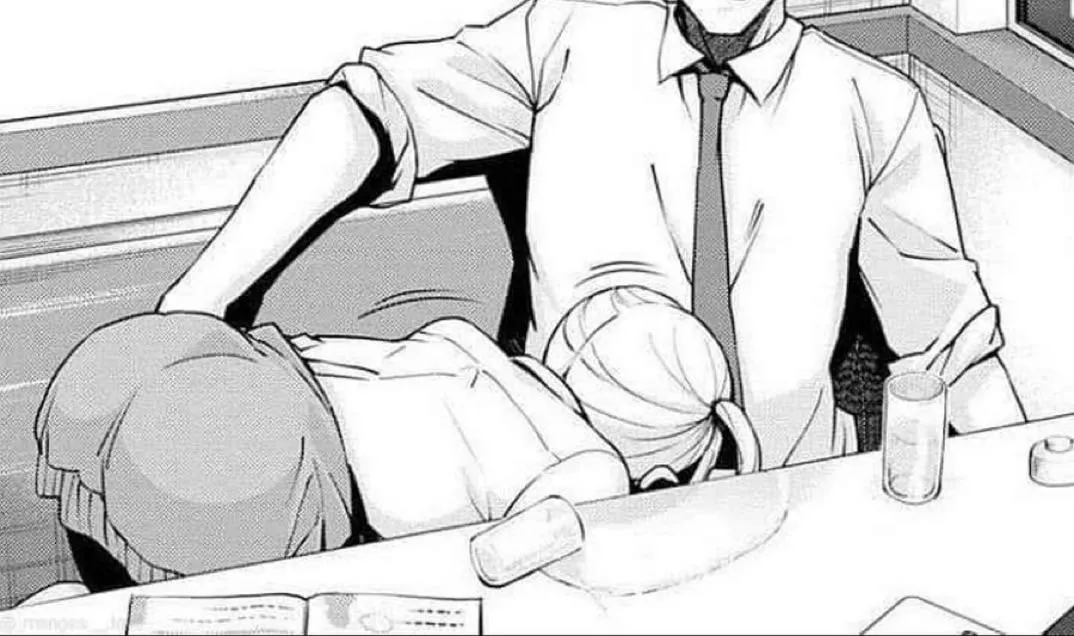 LF Mono Source: 1boy, 1girl, blonde, pigtails, clothed, implied sex, hidden sex, public sex, blowjob, skirt, no text, restaurant posted by brnt927