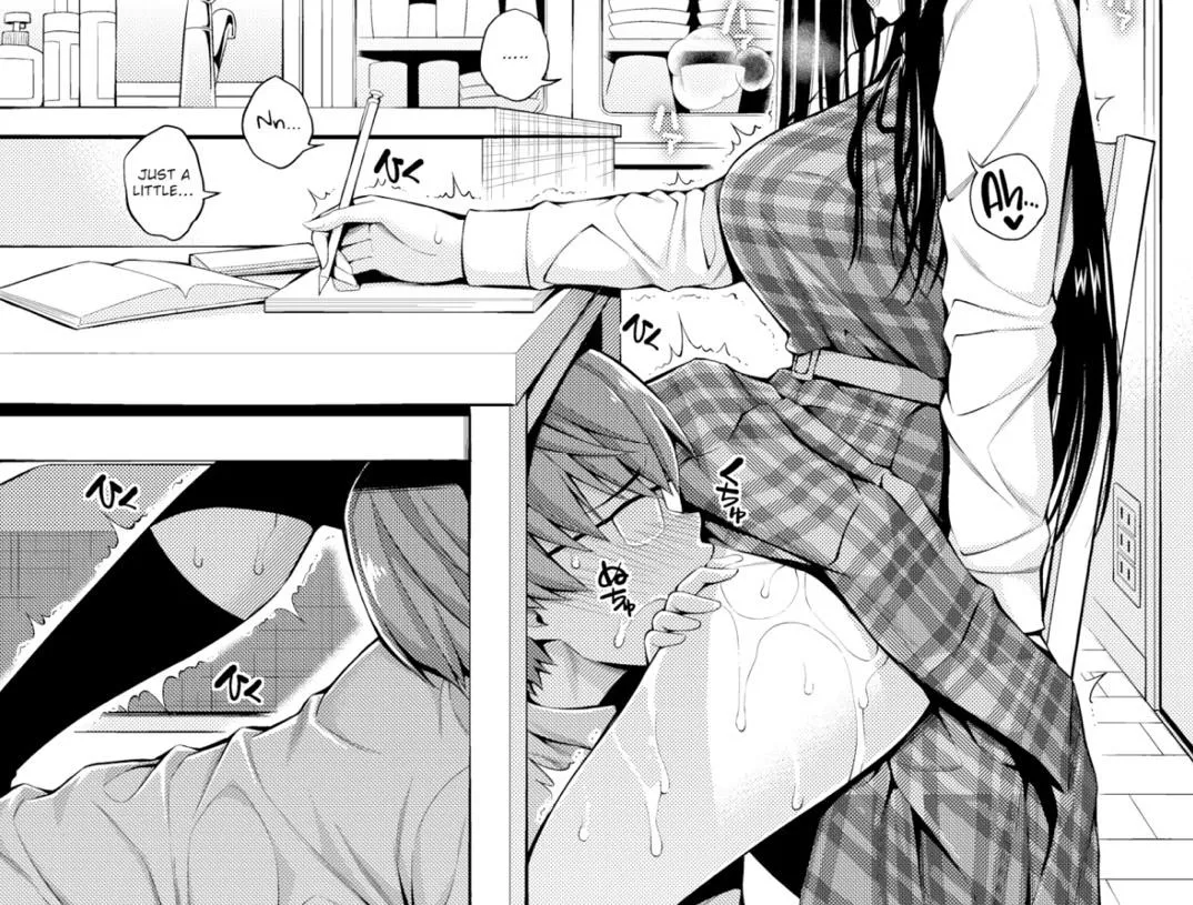 LF Mono Source: 1boy, 1girl, under table, cunnilingus, eating pussy, distracted, upskirt, glasses, drool, long dark hair, “Ah…”, “Nn…”, “Just a little…” posted by brnt927