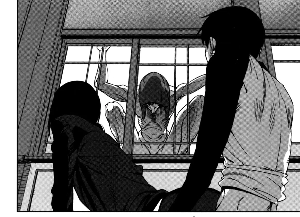 LF Mono Source 1girl, 1boy, clothed, monster, window, wtf posted by cookiewill