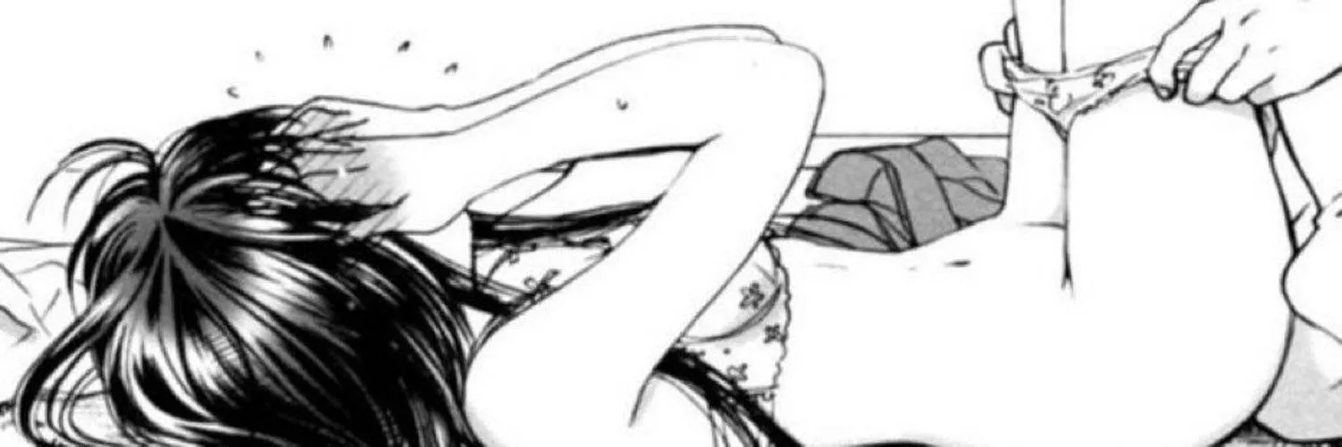 LF Mono Source: 1girl, 1boy, lying, lying on back, long hair, dark hair, black hair, bra, panty pull, covered face, hand over face, blushing, embarrassed, from side, legs up by Tsukuyomi707