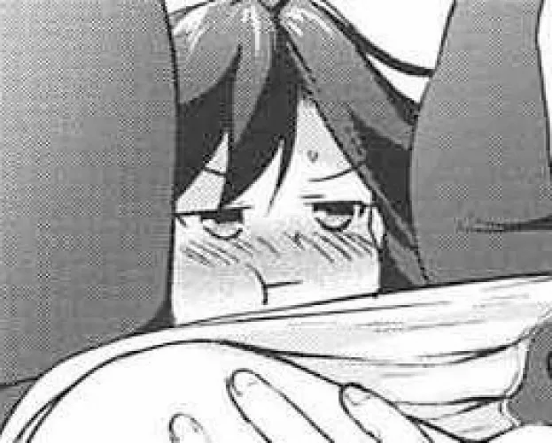 LF Mono Source: 1girl, 1other, annoyed expression, black hair, blush, close up, face, hand on another's thighs, implied cunnilingues, leggings, legs up, out of frame, panty pull, pantyhose, pout, puffed cheek, spread legs, sweatdrop, swept bangs, thighh by HentaiSource_Archive