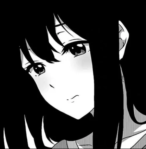 LF Mono Source: 1girl, black hair, hair between eyes, cropped, collarbone by heroxmode