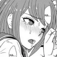 LF Mono Source: 1girl, close up, blushing, bangs, ears, saliva, tears, eyebrows, unfocused eyes, open mouth, uniform, lying, ha..., ha... posted by Derakart