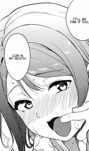 LF Mono Source: 1girl, closeup, blushing, hime cut, bangs, open mouth, rough breathing, sweat, tongue out, eyebrows visible through hair, it'll be fine if you, cum in my mouth posted by Derakart