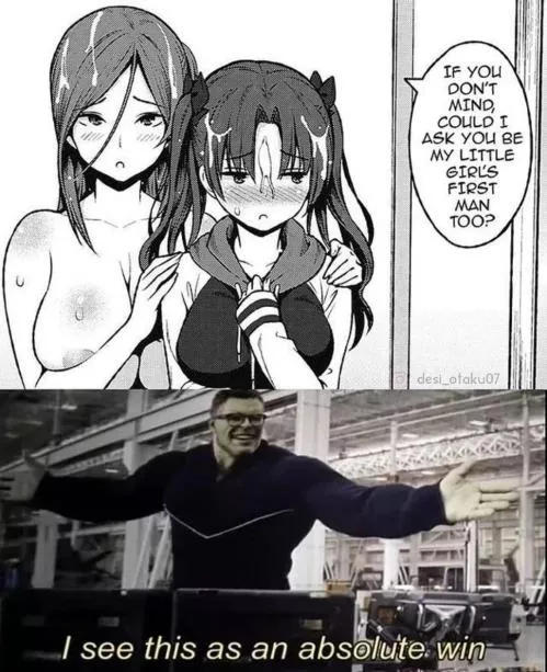 LF Mono Source: 2girl, twin tails, big boobs, If you don't mind, could I ask you be my little girl's first man too?, I see this as an absolute win, Hulk posted by LeonidasTMT