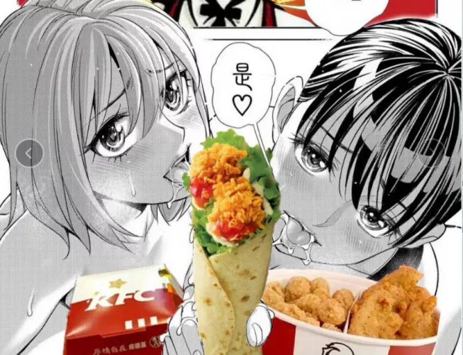 LF Mono Source : 2girls, KFC, Saliva, Heart, Tongue out, POV, Ponytail, Short hair, Foreign Language by Drektar77