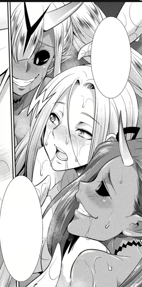 LF Mono source: 3girls, dark skin, sweat, neck tattoo, horns, smile by Gusdzilla