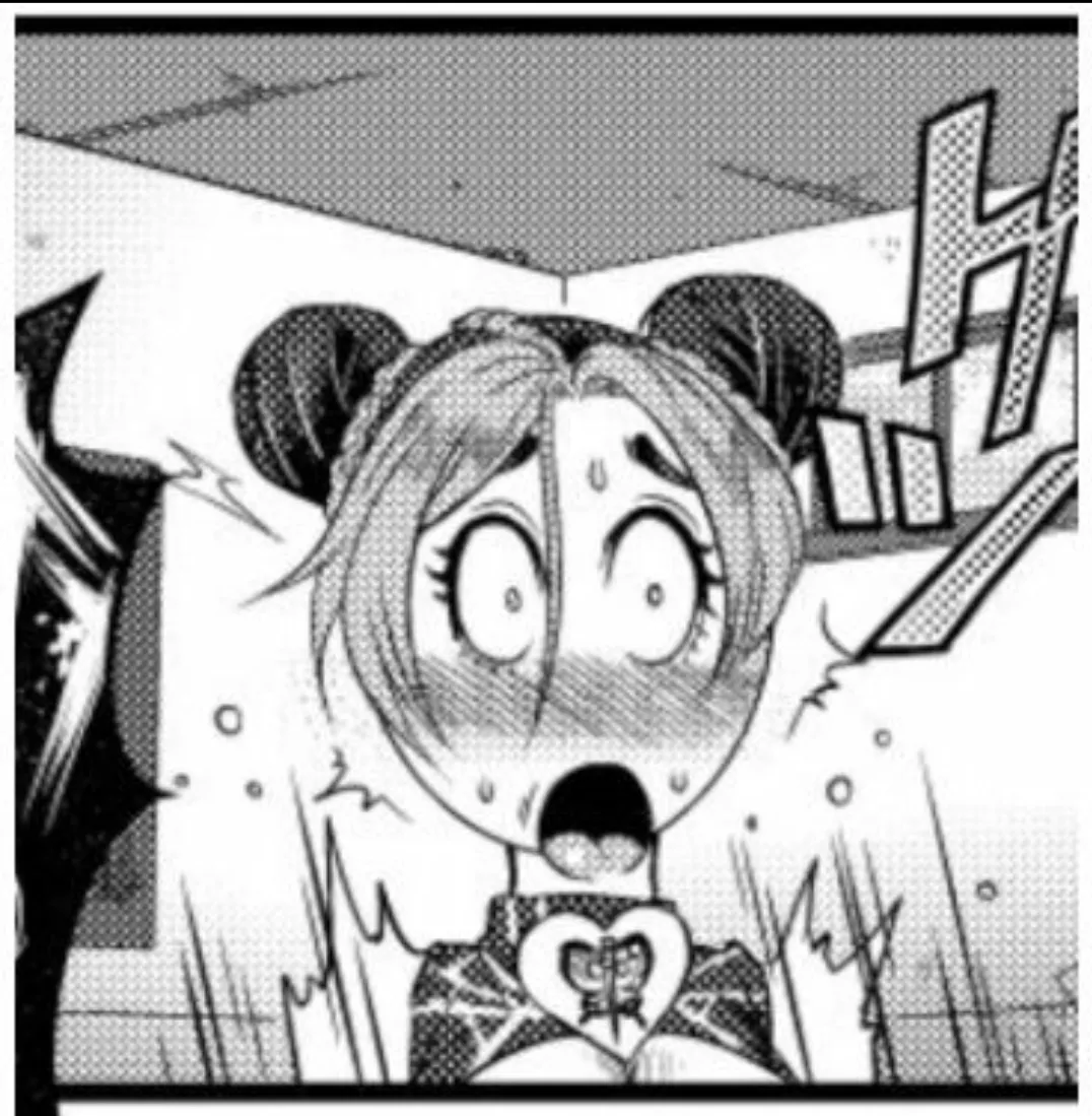 LF MONO SOURCE: Jolyne Kujo, shocked, mouth open, tongue out, tongue, Japanese text posted by sorcerer15