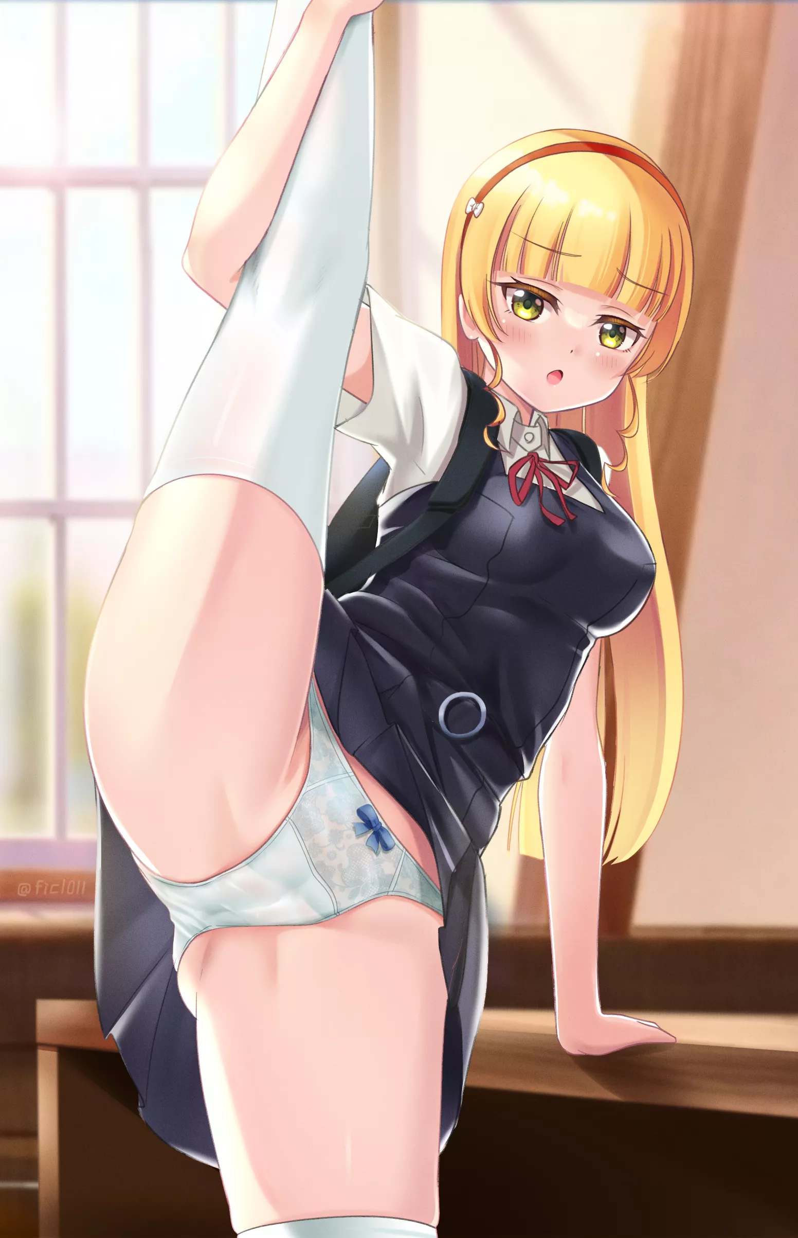 Lifting her leg posted by someguy383646863