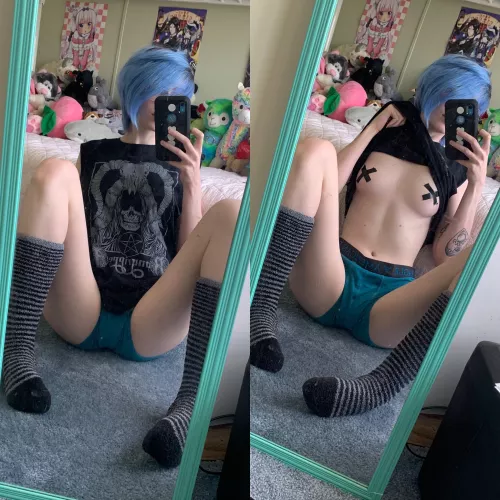 like my look?😝💙 by dejectedwraith