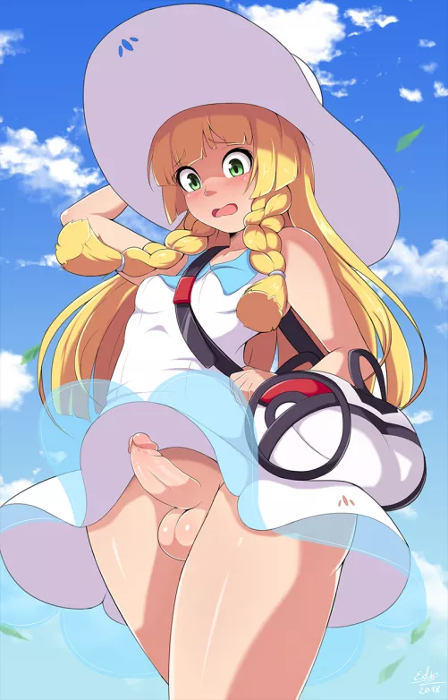 Lillie Bottomless On A Windy Day (Exlic ) [Pokemon] by sequence_string