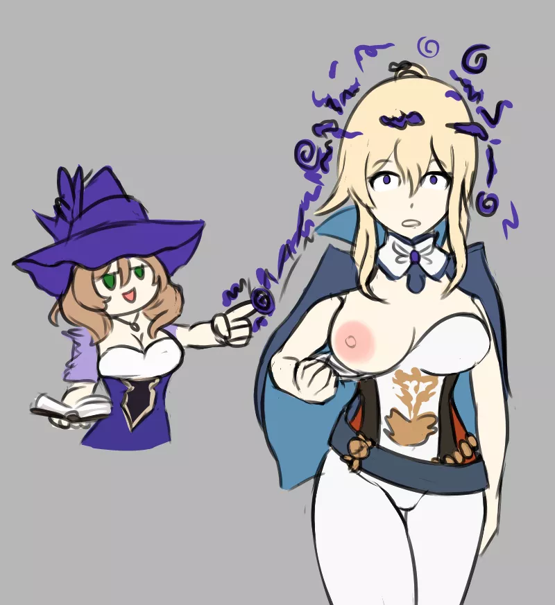 Lisa Hypnotizing Jean (Genshin Impact) (Mahou Monster) posted by Tactician_Magician