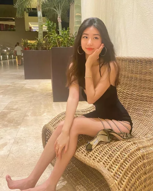 Little black dress and hoop earrings by Majestic_Painter8660