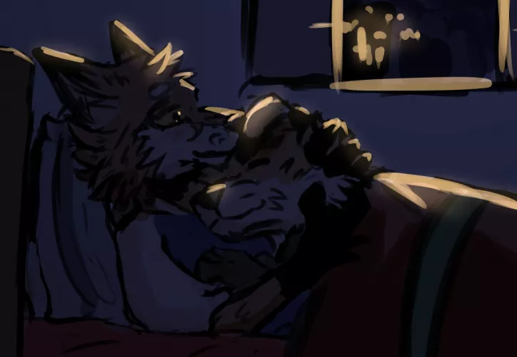 little cuddle before sleep :P | art by me by Zakopane_