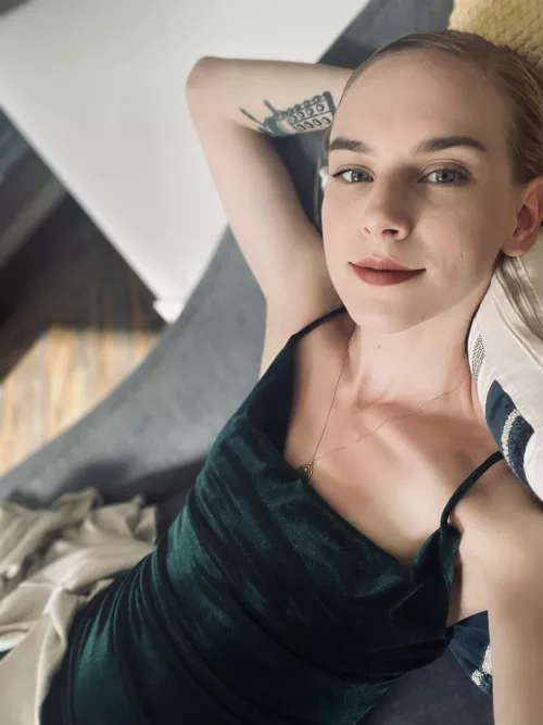 Little green dress featuring my bare pit 😁 by toadlipz85