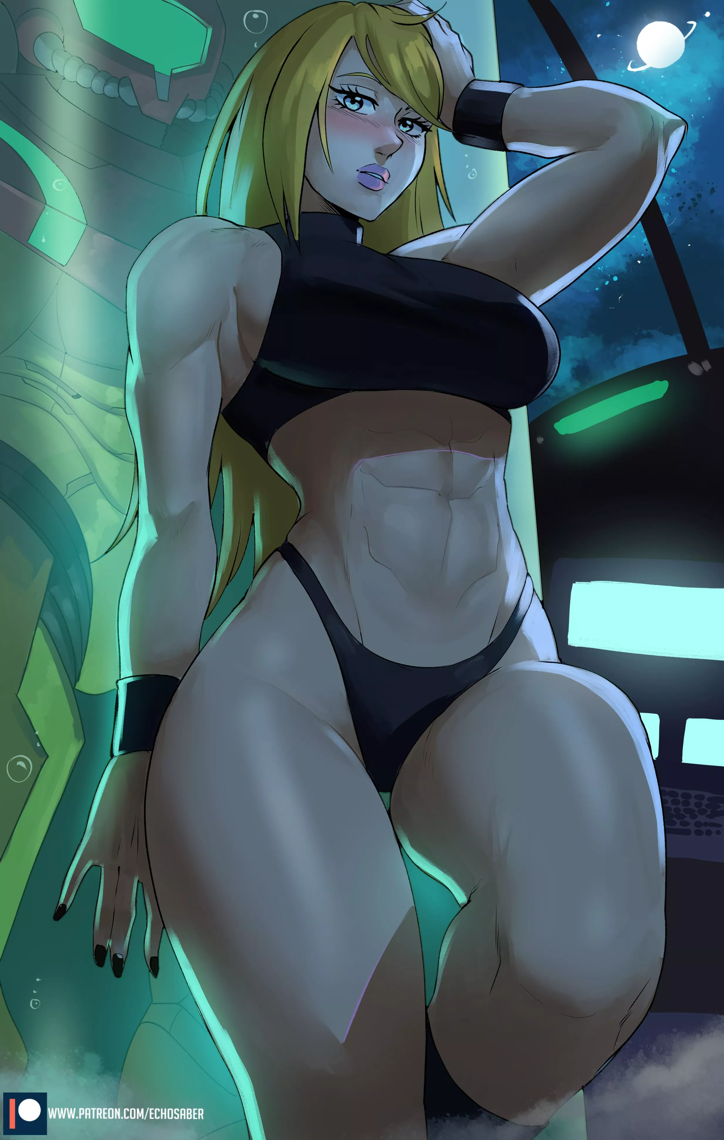 Lonely Night with Samus (Echo Saber) posted by Kuro-Oji