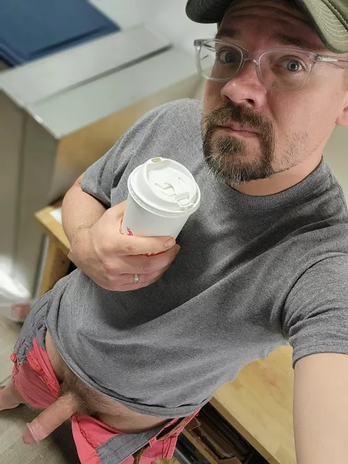 Long day means big coffee. It is one of those days where my cock doesn't want to go soft. by allnaturalself