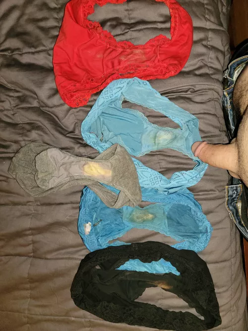 Lots of my wife's dirty panties to be defiled by smalldickhubby2020