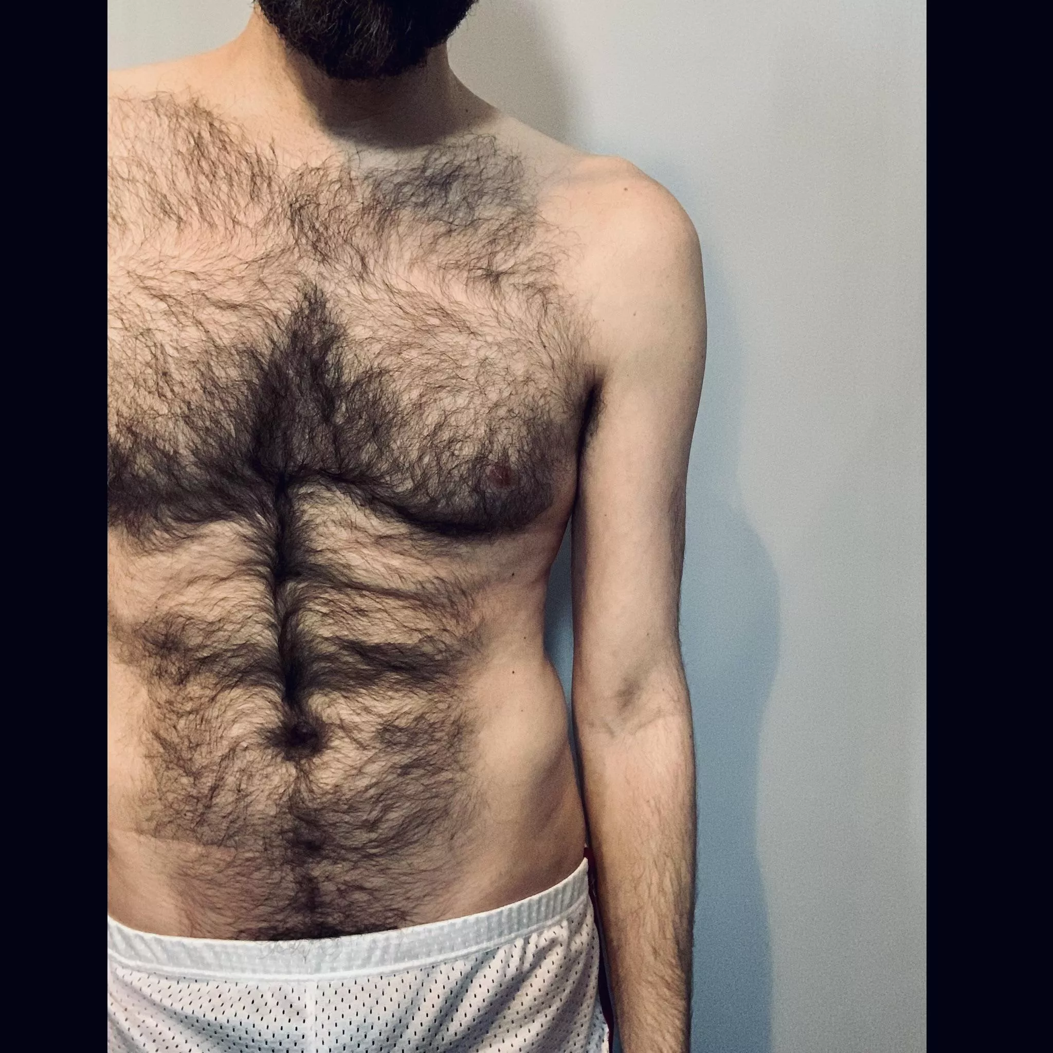 Love how you can see my thick bush bulge through these shorts... posted by jerseyjaxoff