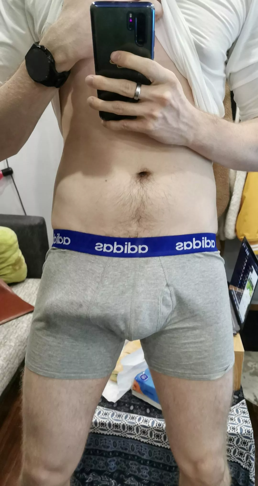 Love showing off my bulge 🍆 posted by Pleasant-Celery7417