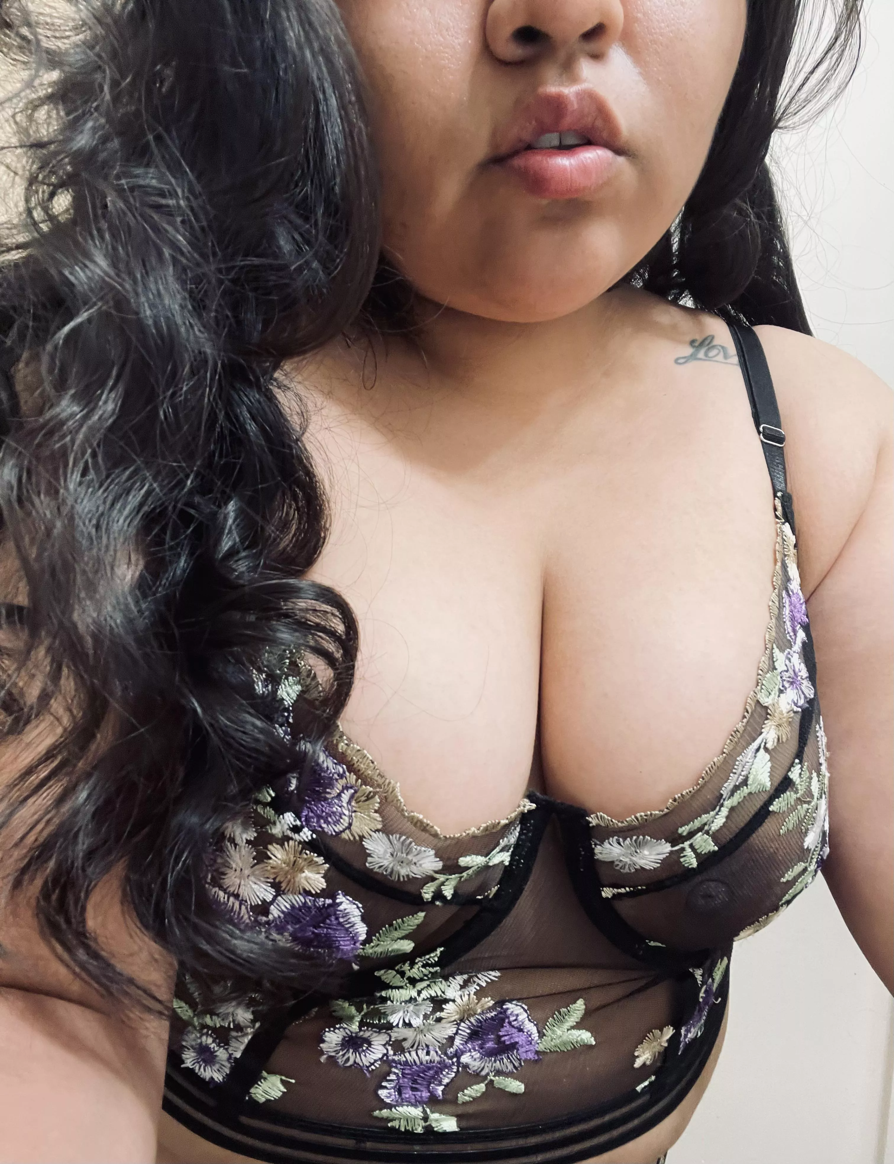 Love the purple on me.. also my poor squished nipple lol posted by bionicbeee