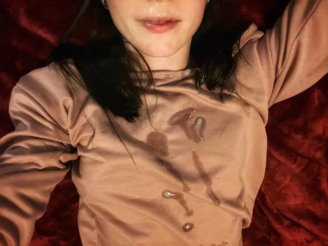 Love the way cum looks on this shirt 😏 (f) OC by ctsharing
