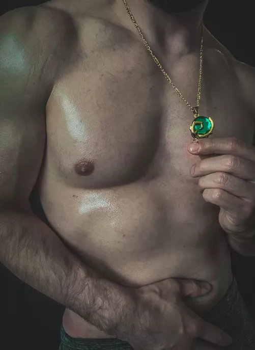 Loving my Kokiri emerald necklace. by bakutaru