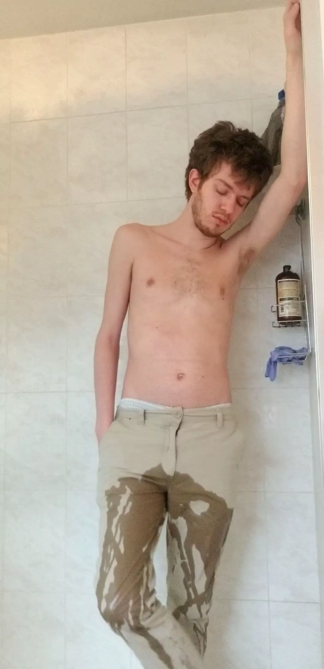 Loving the feeling of wet warmth spreading down me <3 posted by xPissTwink