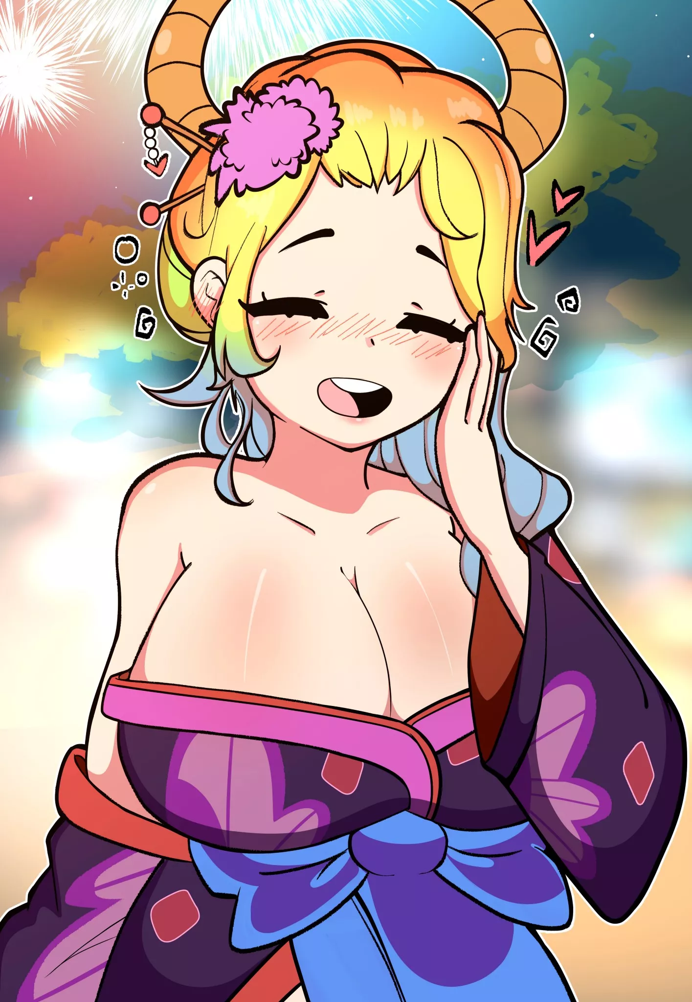 Lucoa going to see the fireworks (Onibi) [Miss Kobayashi's Dragon Maid] posted by queshu22