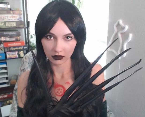 Lust from Fullmetal Alchemist Brotherhood... I drew on the Homunculi tattoo with lipstick <3 by Thalestriss